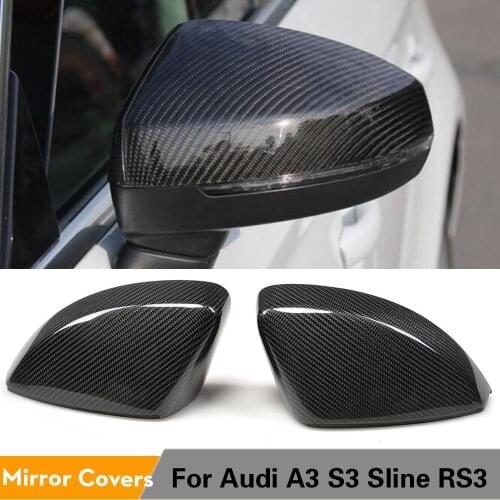 Carbon Fiber Replacement Style Rear View Mirror Covers for Audi A3 S3 RS3 8V 2014 - 2016 Rear View Mirror Covers Caps