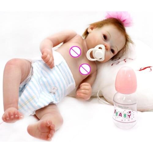 20 Inch 50cm Reborn Baby Doll Reality Touch Soft Body Brown Eyes Rebirth Bebe Dolls For Childrens Toy Kids Playmates Gifts