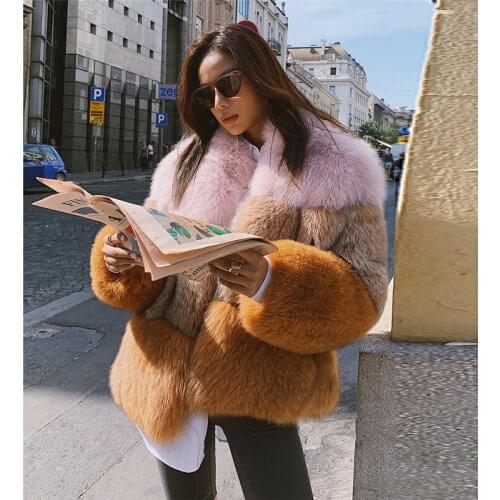 FURSARCAR 2020 New Fashion Natural Real Fox Fur Coat Women Winter Thick Full Pelt Short Jacket 3 Colors Genuinle Fur Outwear