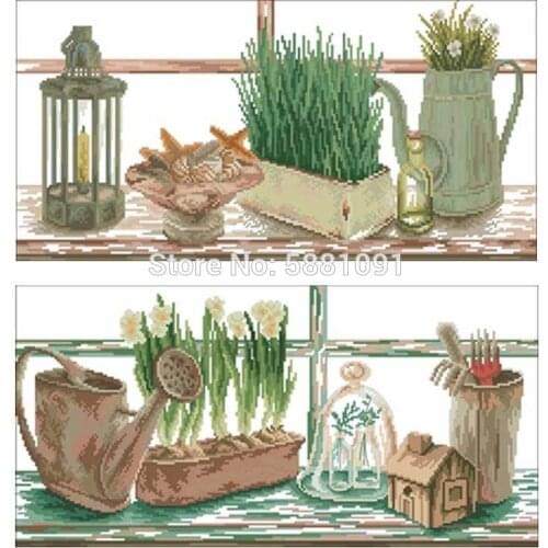 Jug and plant Patterns Counted Cross Stitch 11CT 14CT 18CT DIY Chinese Cross Stitch Kits Embroidery Needlework Sets home decor