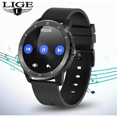 LIGE New Smartwatch Men Women IP68 Waterproof 256M Music Player Sports Mens Watch Bluetooth Call Smart Watches For Android IOS