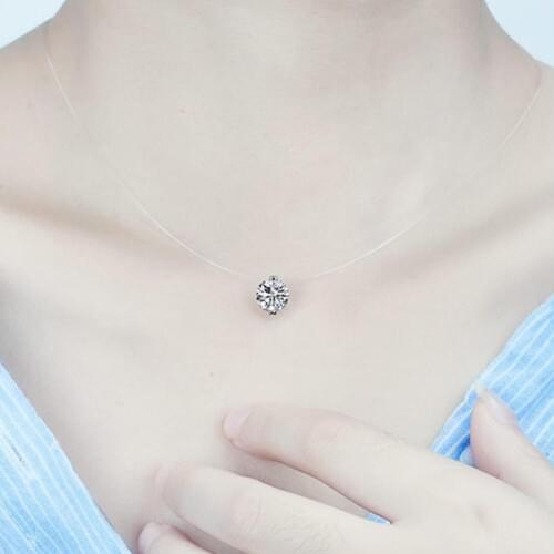 Hot Fashion Women Necklace Shiny Rhinestone Pendant Clear Chain Jewelry Gift