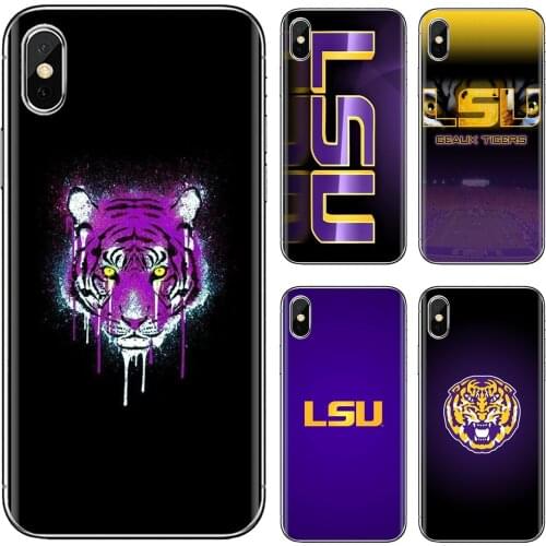 Soft TPU Phone Case For iPhone 10 11 12 Pro Mini 4S 5S SE 5C 6 6S 7 8 X XR XS Plus Max 2020 Lsu-Tigers
