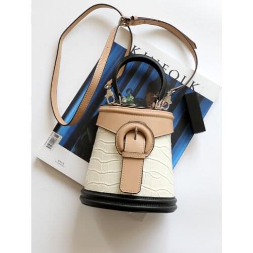 New Design Cylindrical Leather Tote Handbag Exquisite Female Retro Crossbody Box Bag For Woman