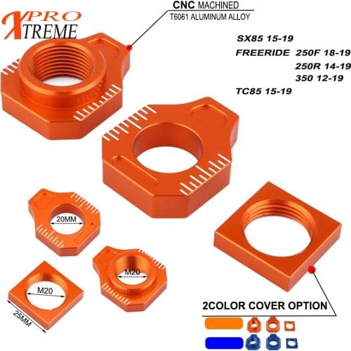CNC Orange Rear Axle Block Chain Adjuster For KTM SX85 85SX SX 85 FREERIDE 250 250R 250F 350 FREERIDER250R FREERIDER250F 2018