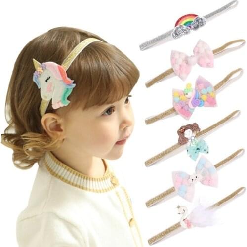 Baby Girl Headband Infant Hair Accessories INS Unicorn Band Newborn Headwear Headwrap Gift Toddlers Bandage children elastic