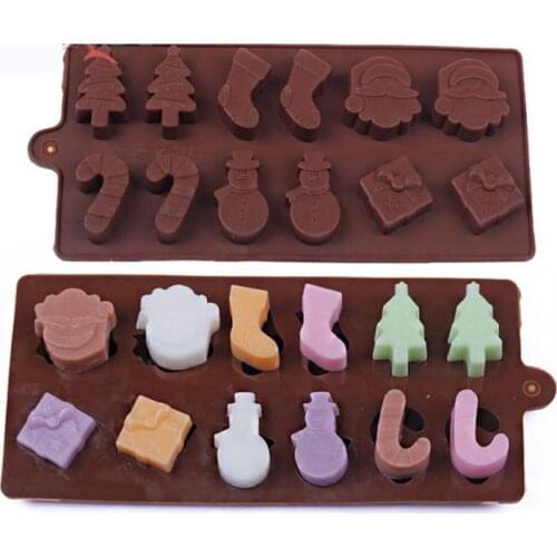 Silicone Cake Molds Silicone Molds Snowman Christmas Tree Wand Socks Brown Chocolate Molds Baking Tools