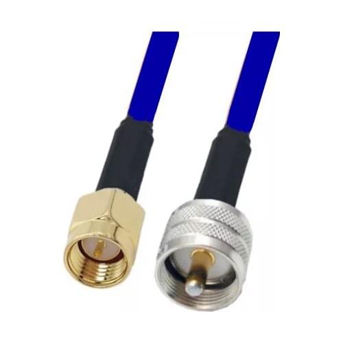 Blue SMA Male To UHF PL259 Male Connector RG401 Coaxial RF Adapter Jumper Cable 50ohm