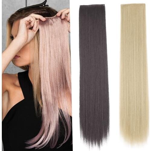 AZQUEEN Clip On Hair Extension Ombre Straight Hair Extension Clip In Hairpieces High Temperature Faber Hair Pieces