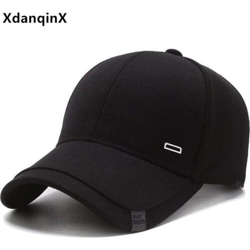 XdanqinX Snapback Hat Cotton Baseball Caps Mens Cap Adjustable Size Printed Tongue Cap Middle-aged Male Bone Casual Sports Cap