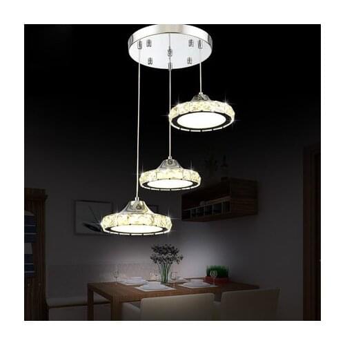 Modern Pendant Lights Crystal Pendant Lamp Lustres De Cristal Home Lighting Luxury Suspension Lamp Round Flush Mounted Lighting