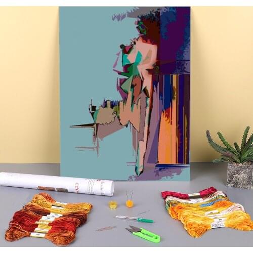 Cubism-remix Cubism-remix Pre-Printed 11CT Cross Stitch Patterns Embroidery DMC Threads Craft Knitting Needlework Hobby Floss