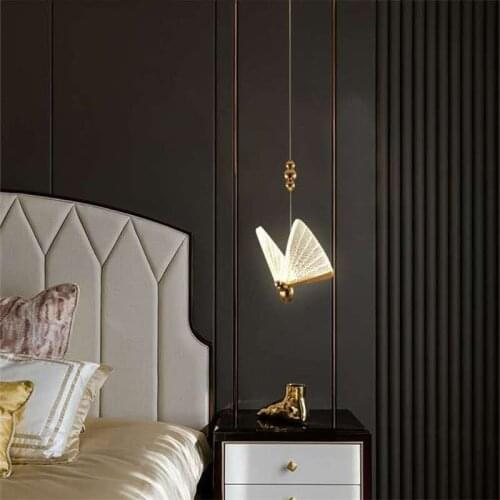 Tiooka High-End Italy Butterfly Pendant-Light-Fixture New Arrival Bedside Dining room Living room Hanging Lamp Acrylic LED 220V