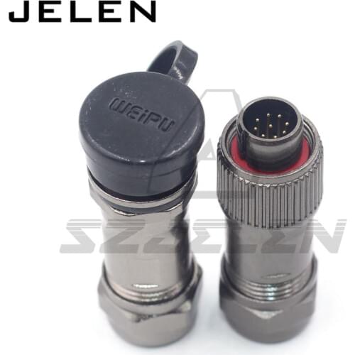 WEIPU ST12series 2 3 4 5 6 7 9pin metal waterproof connector plugs and sockets, IP68 waterproof male female connectors