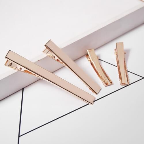 20pcs 41 46 56 76mm KC Gold Metal Alligator Hair Clips Pins Flat Top with Teeth for DIY Hairpins Headwears Hair Jewelry Finding