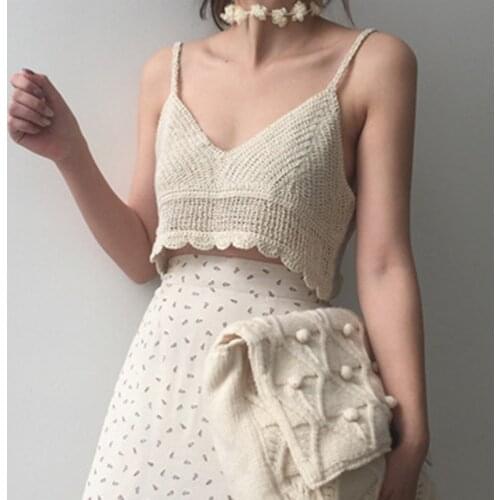 Women Camis Knitted Crop Top Women Camisole 2019 Summer Sexy Sleeveless Vest Slim Tank Top