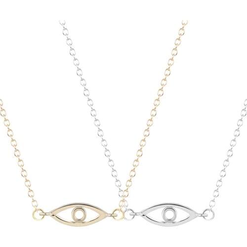 Gold Eye Necklace For Women Fashion Vintage Turkish Eye Pendant Necklaces Trendy Collier Choker Jewelry Accessories