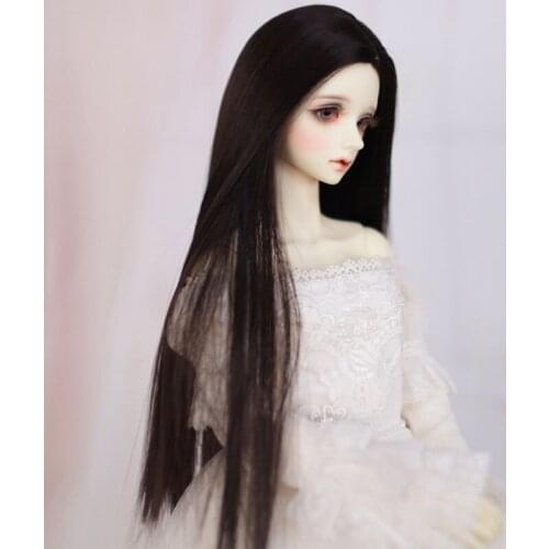 1/3 1/4 1/6 1/8 Bjd SD Doll Wig High Temperature Wire Long Straight Black BJD Doll Hair