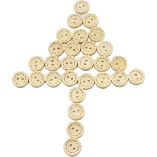 100 PCS Wooden Buttons Dotted Round Button Sewing Craft Scrapbooking 15mm DIY 2015 New Sewing Accessories Button 2 Holes