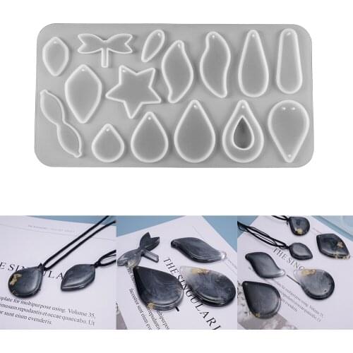 15 Shapes Pendant Resin Silicone Mold Water Drop Earrings Casting Mould for DIY Crafts Jewelry Making Clay Epoxy Resin Molds