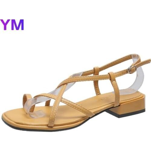 2021 New Fashion Sandals Solid Open Toe Low Heel Casual Home Slides Summer Ladies Outdoor Slip on Beach Sandal Flip Flops 35-40
