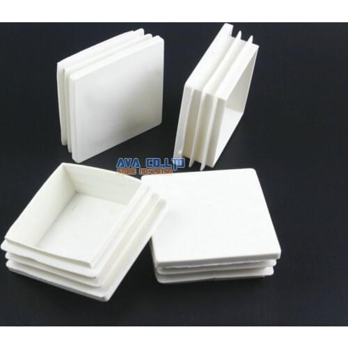 32 Pieces 50x50mm White Square Plastic Insert Cap Tube End Cover Cap
