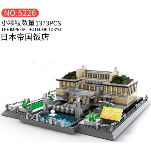 Wange Blocks Architecture Tokyo Hotel Model Building Bricks Juguetes Kids History Educational Toys for Children Gifts 5226
