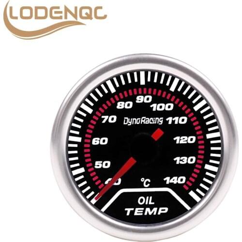 Lodenqc Car Meter Oil temp gauge 2"(52mm) Smoke len 40-140°C degree pointer Car meter with sensor