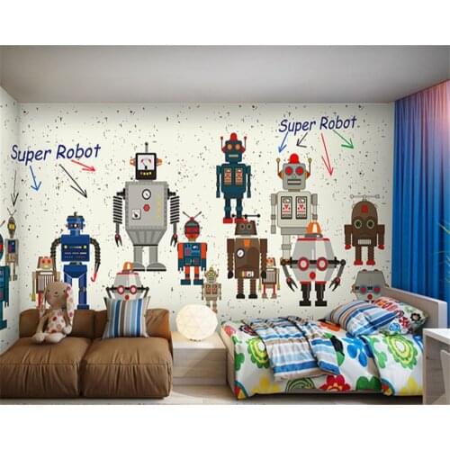 Beibehang Customized new childrens room whole house kindergarten classroom robot background wallpaper wall papers home decor