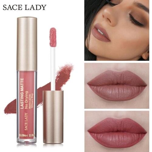 SACE LADY Brand 23 Colors Make Up Waterproof Nude Lipstick Red Nude Lip Tint Liquid Make Up Lip Gloss Long Lasting Cosmetic
