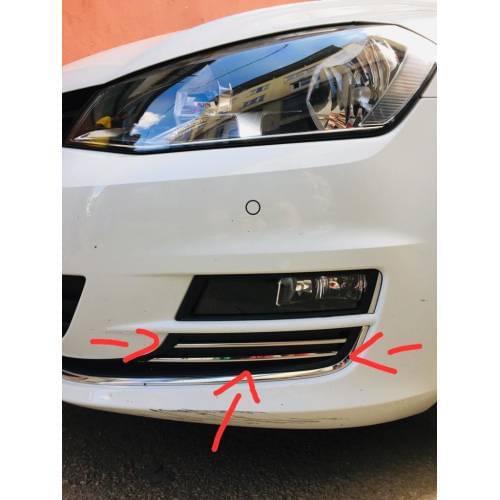 For Volkswagen Golf 7 Chrome Fog Six Bumper Moulding 4 Piece Stainless Steel Chromium Styling Accessories Car Fog Frame