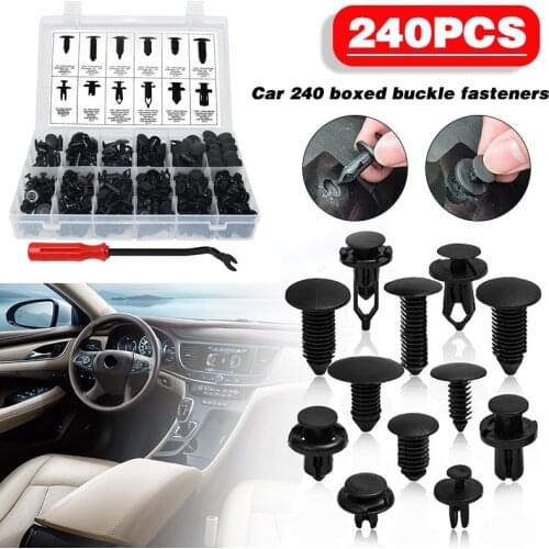 Mayitr 240pcs Car Retainer Clips Plastic Fasteners Door Trim Radiator Shield Yoke Fender Kit Auto Push Pin Rivets Bumper