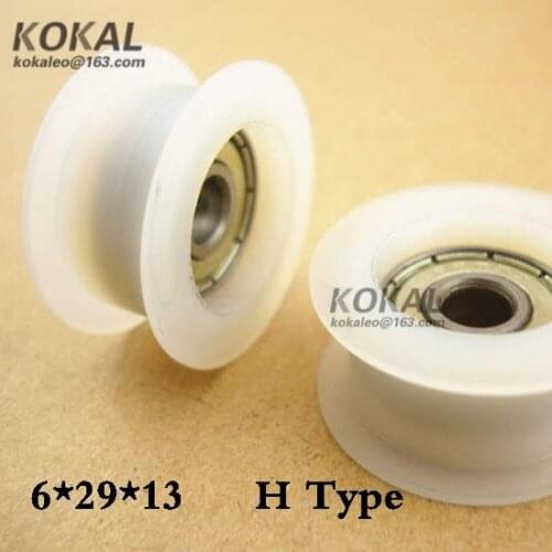 [H0629-13.5] Low noise 3D-Printer roller 626zz bearing H type bearing roller 6*29*13.5 PA66 nylon roller