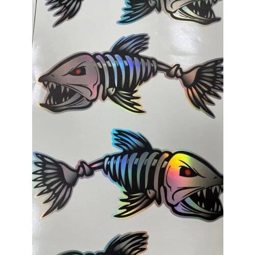 HungMieh Car Sticker 3D Fashion Skeleton Fish Bones Decals Stickers on Car Reflective Motorcycle Car Styling