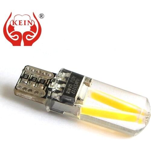 KEIN 10PCS Canbus led car T10 w5w 194 lights silicone COB Side Marker Interior Bulb Reading Dome Tail Lamp DRL for peugeot 12V
