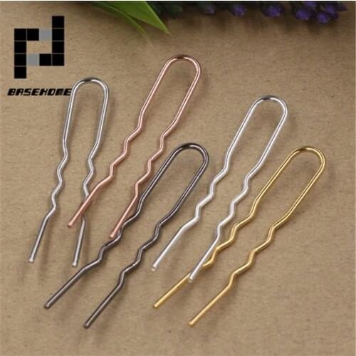 BASEHOME 10pcs/lot Copper Hairpins Hair Sticks Hair Pin Hairpin Hair Wear Findings DIY Vintage Jewelry