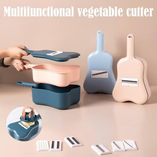 Ukulele Shape Multifunctional Vegetable Cutter Fruit Slicer Grater Shredders Drain Basket Slicers Gadgets Kitchen Accessories