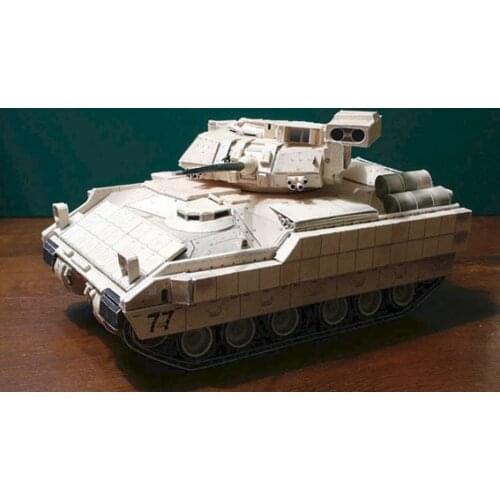 Min order 10$ (mix) American M2A2 Bradley infantry fighting vehicles paper model 1:43 vehicles handmade art DIY model toys