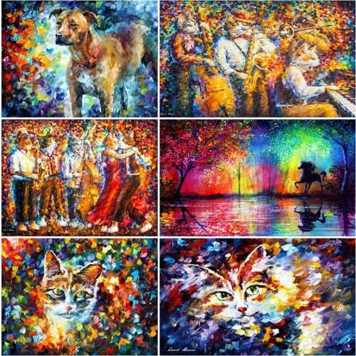 5D DIY Full Square/Round Diamond Painting Kit Animal Watercolor Art Diamond Embroidery Rhinestone Picture Mosaic Home Decoration