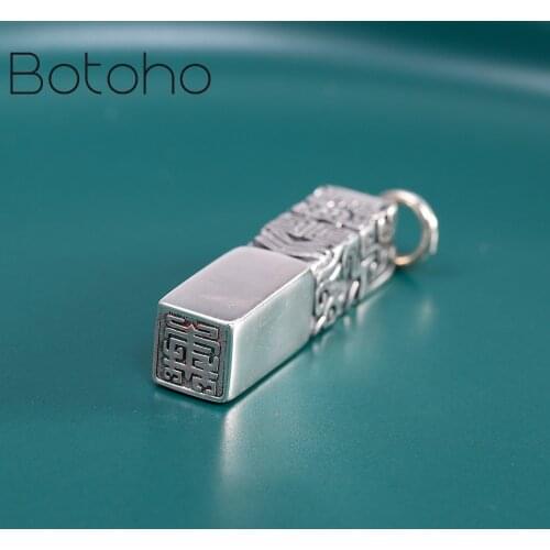 New real s999 Pure silver jewelry exquisite carving seal pendant Man and Women fashion pendant Thai Silver Pendant no necklace