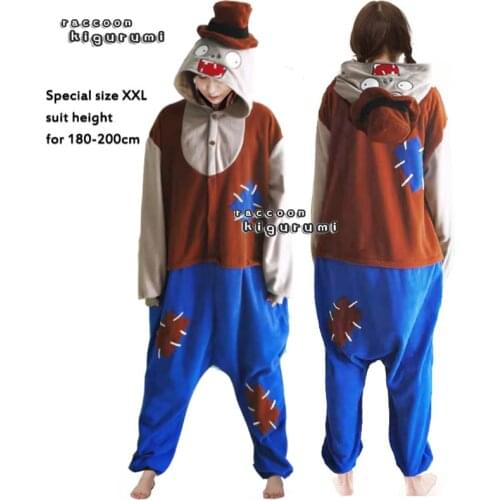 Extra Large 180-200cm Unisex Animal Fleece Onesie Boy Girl Unicorn Cosplay Winter Fox Pajama Raccoon Kigurumi Mr. Zombie