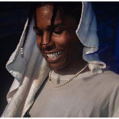 European And American Popular ASAP ROCKY With Retro Artificial Pearl Necklace Men And Women Hip-Hop Clavicle Chain Couple Choker