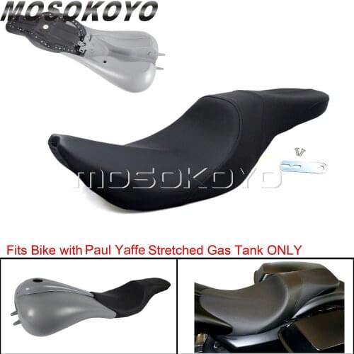 Motorcycle Stretched Tank 2-Up Seat Low Profit Seat Cushion for Harley Touring Electra Road Street Glide FLHTC FLTR FLHX 08-17