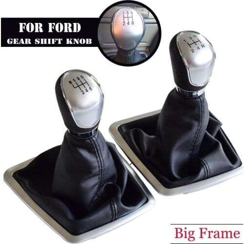 Manual 5 6 Speed Car Gear Stick Shift Knob Lever With Gaiter Boot For Ford Focus 2 MK2 FL C-MAX 2006-2011 MK3 MK4 MK7 Galaxy