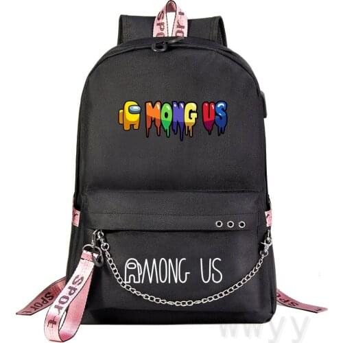 Among us printed Backpack School Bags for Girls College bag Students Laptop travel Backpacks Leisure Chain Travel Rucksack