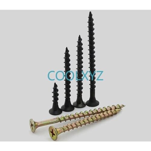 CoolXYZ Philips Self Tapping Flat Head Drywall Screws KA Hardened Fast Coarse Thread Cross Countersunk Head Wood Screw M4 30Pcs