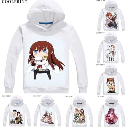 COOLPRINT STEINS GATE 0 Zero Hoodies Hooded Hoodie Japanese Anime Shutainzu Geto Zero Rintaro Okabe Kurisu Makise Sweatshirts