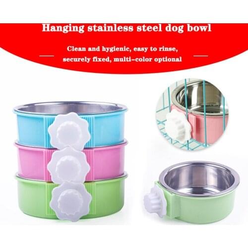 Pet supplies, pet bowls, hanging dog candy, stainless steel fixed cat bowl supplies