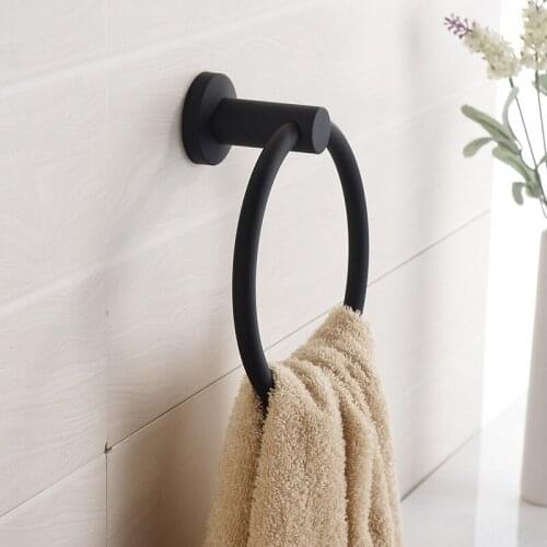 Vidric sanitary towel 304 stainless steel ring hanging towels simple black personalized Continental