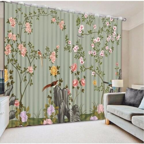 Custom japanese window Flower curtains for living room bedroom kids curtains decoration window curtains
